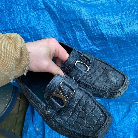 Authentic Louis Vuitton Monte Carlo Crocodile Skin Shoes Size 8 - Picture 6 of 16